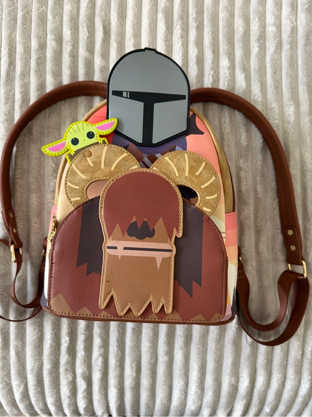 Loungefly Mandalorian and Grogu on Bantha Backpack